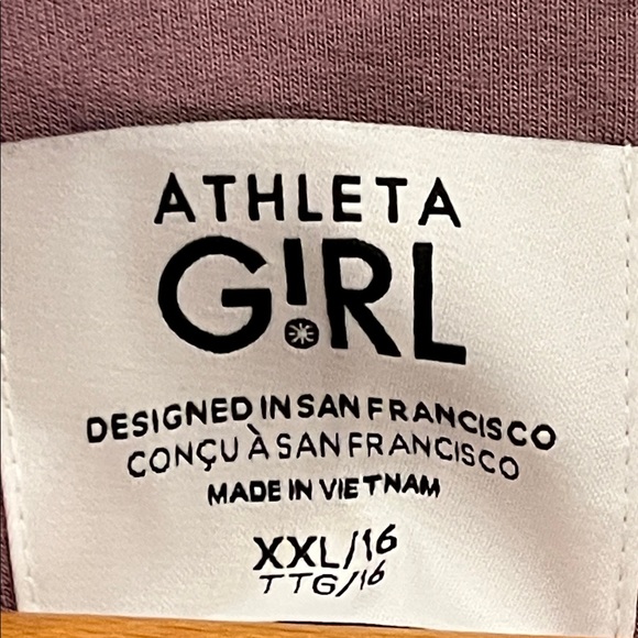 ATHLETA Girls 16 XXL So Snug Sherpa Jacket Teddy Cozy Hooded Full Zip Purple - Picture 6 of 7